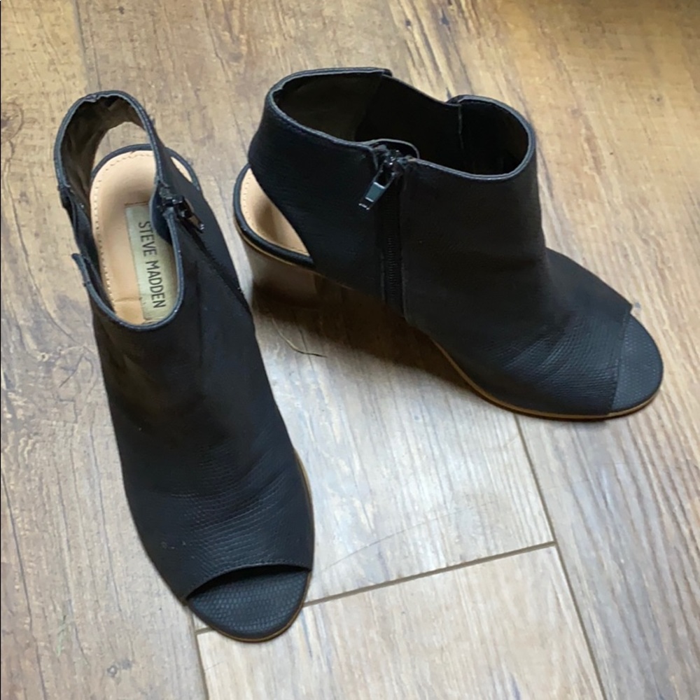 Peep toe booties